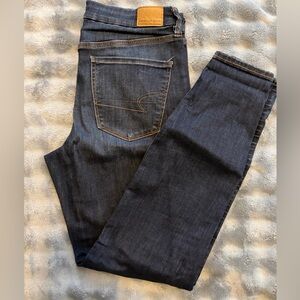 American Eagle Dark Blue Skinny Jeans with Stretch Long